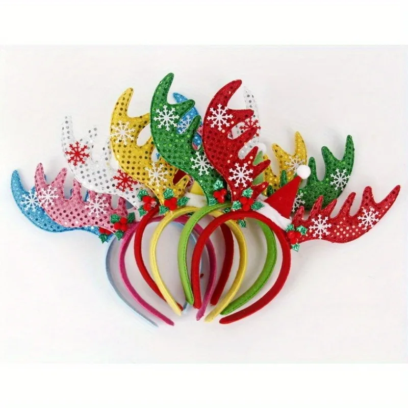 عصابات رأس عيد الميلاد وأغطية الرأس التنكرية، وإكسسوارات عيد الميلاد سانتا وعيد الميلاد وديكورات الحفلات للنساء