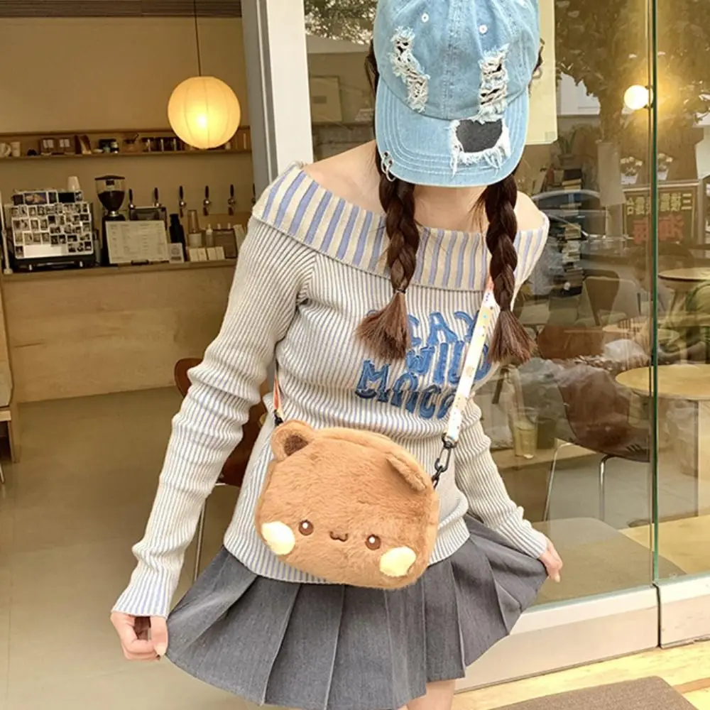 Cute Bear Crossbody Bag Kawaii Anime Bear Figure Bag Fashion Versatile Cartoon Plush Shoulder Bags For Women Girls - view 3