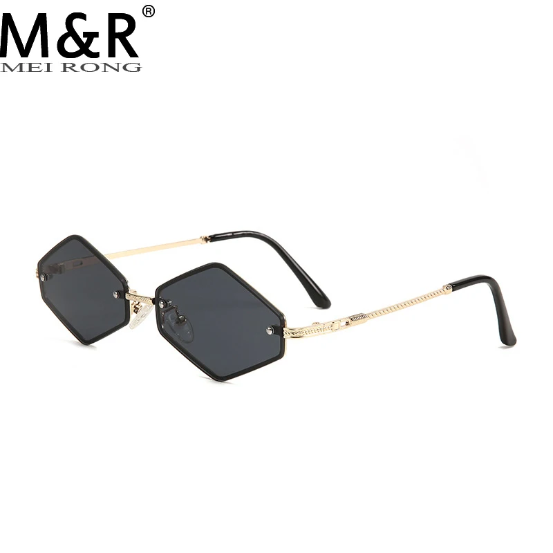 Fashion Trend Polygonal Women's Sunglasses Personalized Metal Glasses Frame Hip Hop Style Men's Fishing Sunnies UV400 Gafas