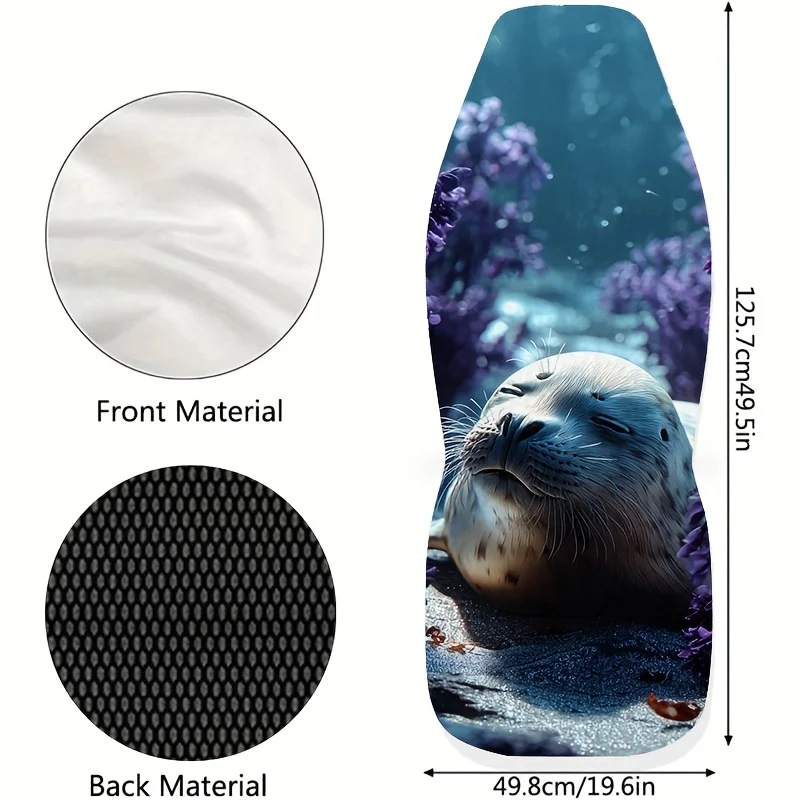 Two Seal Print Universal Car Seat Covers, Easy To Clean, Suitable For Both Men And Women, Front Seat Protectors For Cars, Stylis