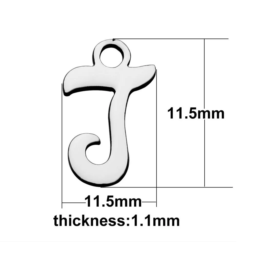 26Pcs English A-Z Stainless Steel Pendants Durable DIY Jewelry Making Charms for Necklace Bracelet Keychain Gifts
