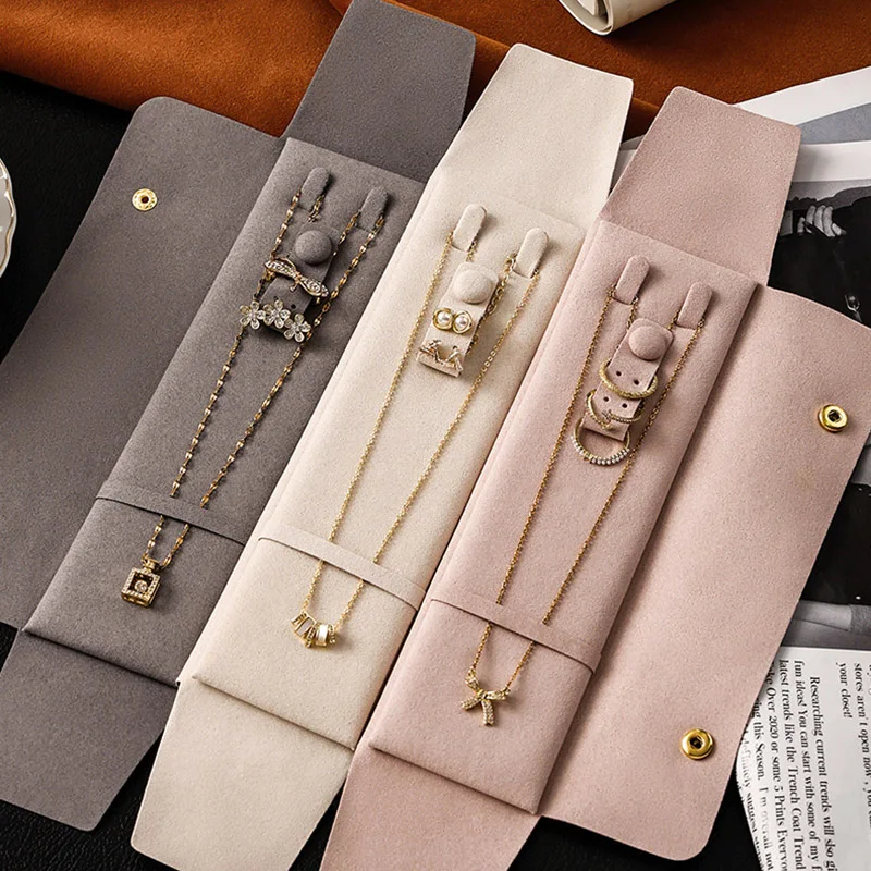 Microfiber Travel Jewelry Bags Portable Necklace Earring Ring Storage Bag Jewelry Organizer Export Packaging for Jewelry