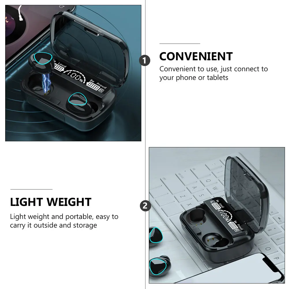 

1 set Wireless Earbuds Tws Earphones Noise Reduction Touch Control Game Music Headset Light Weight Running Stereo