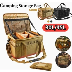 30 45LCamping Storage Bag Trunk Organizer with Handles Versatile Large Capacity for Outdoor Barbecue Camping Cooking Picnic