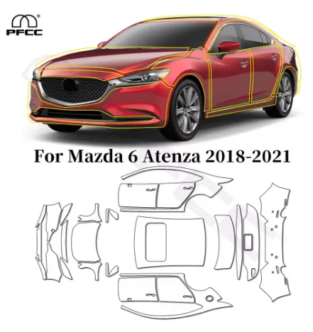 For Mazda 6 Atenza 2018-2021 TPU Paint Protection Film Pre-cut PPF Car Body Anti-Scratch Clear Bra Resistant Kit Car Accessories