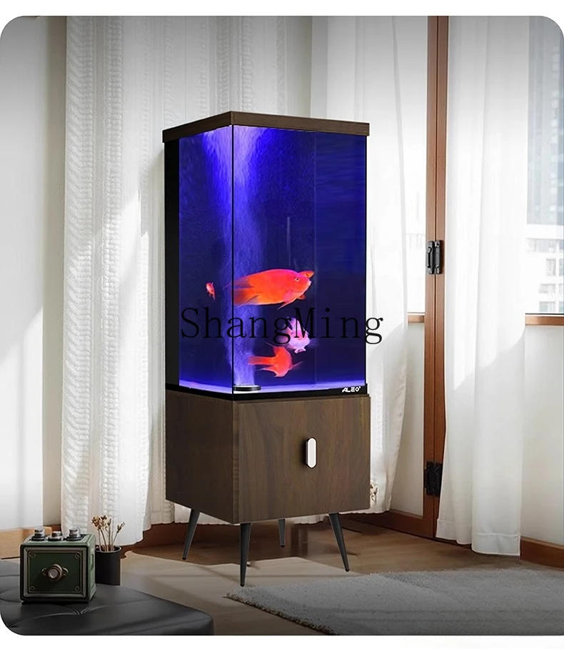 ZYH creative fish tank household living room TV cabinet back filter floor integrated vertical aquarium