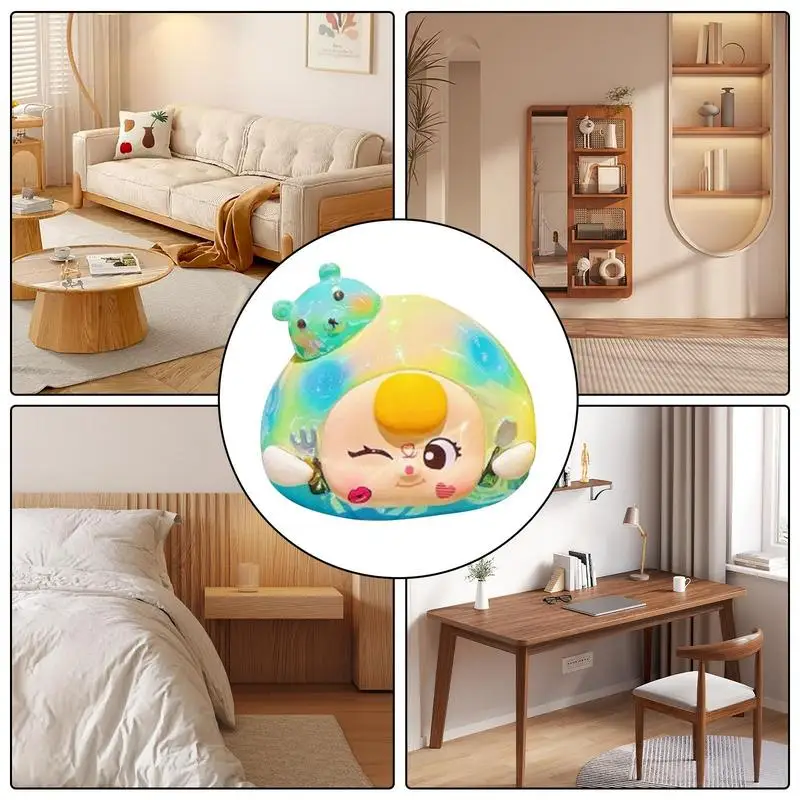 Action Figures Statue Cute Figures With Food Outfit Collectible Toys Series Creative Collectible Statue For Bedroom Bedside Home