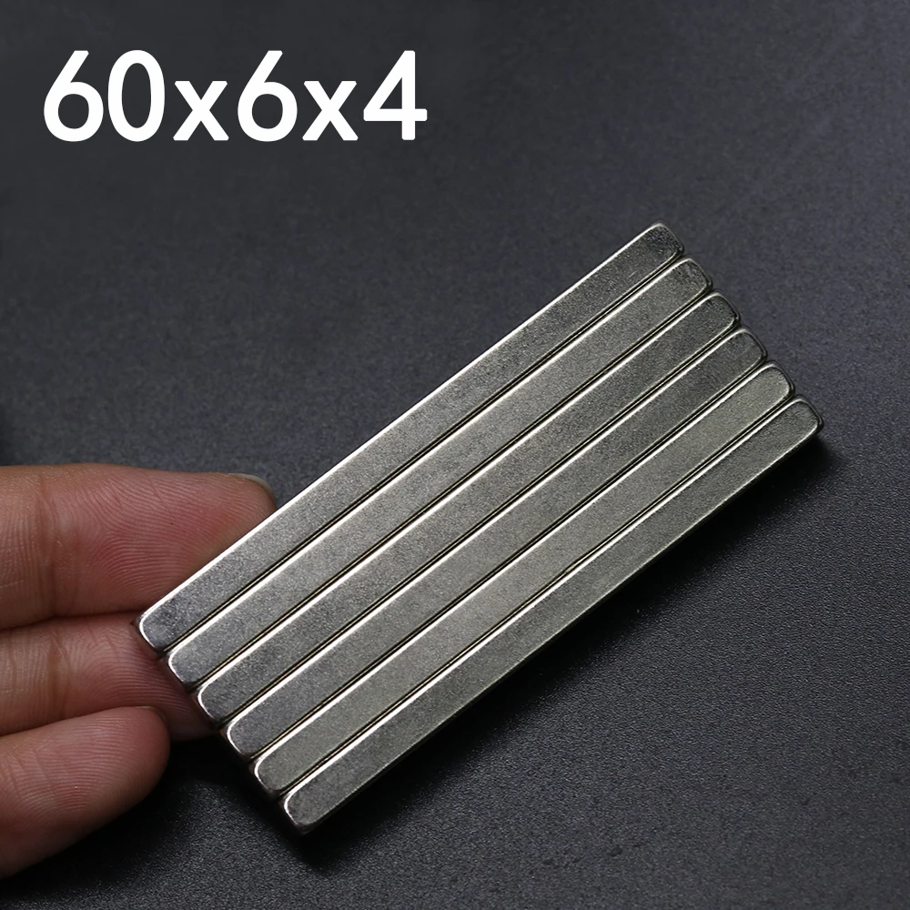 

2/5/10/20Pcs 60x6x4 Neodymium Magnet 60mm x 6mm x 4mm N35 NdFeB Block Super Powerful Strong Permanent Magnetic imanes