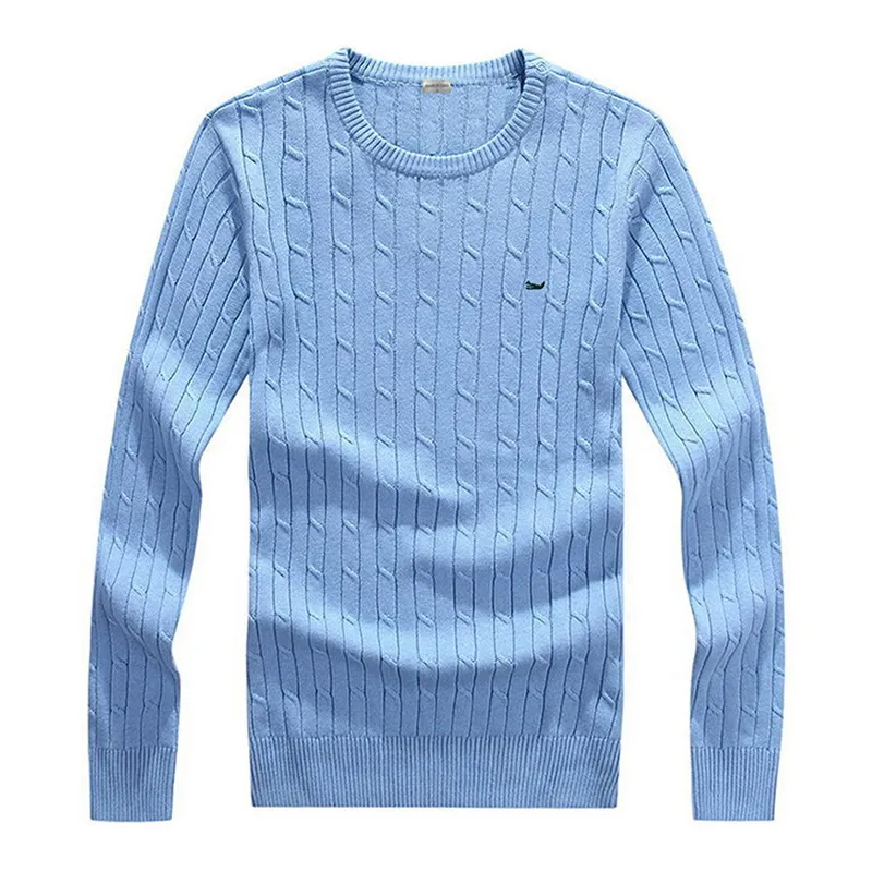 100% Cotton High Quality Men's Knit Sweater Fit Type Early Autumn Cable Knitted Cotton Sweater O Neck RL8519