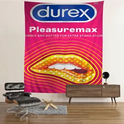 Sexy Condom Brand D-Durex Cartoon Tapestry Art Science Fiction Room Home Decor Wall Hanging Home Decor