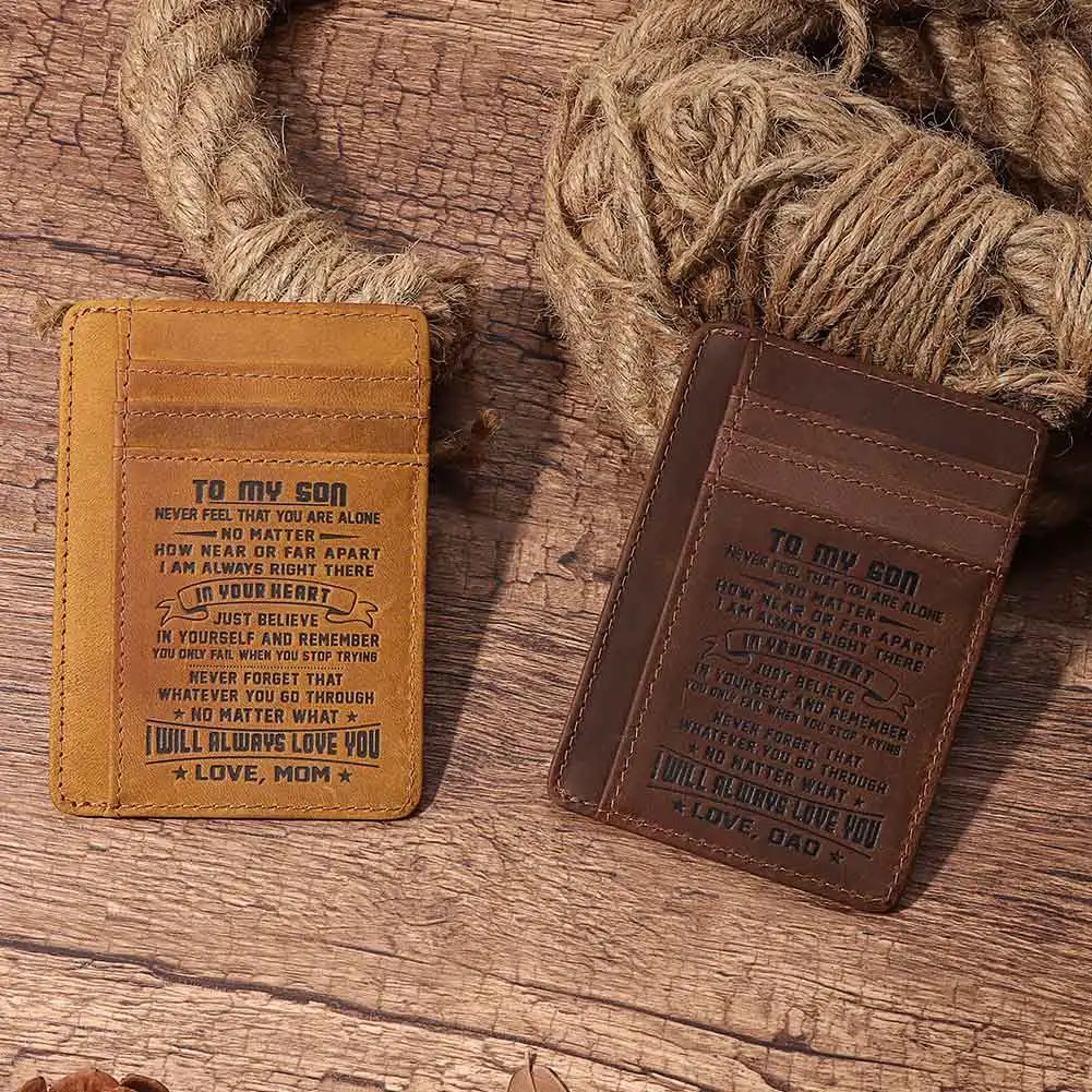 จาก dompet kartu tipis ลูกชายของฉันที่ใส่บัตร RFID หนังแท้สำหรับผู้ชายแฟชั่นกระเป๋าหน้าของขวัญวันเกิดสำหรับลูกชาย