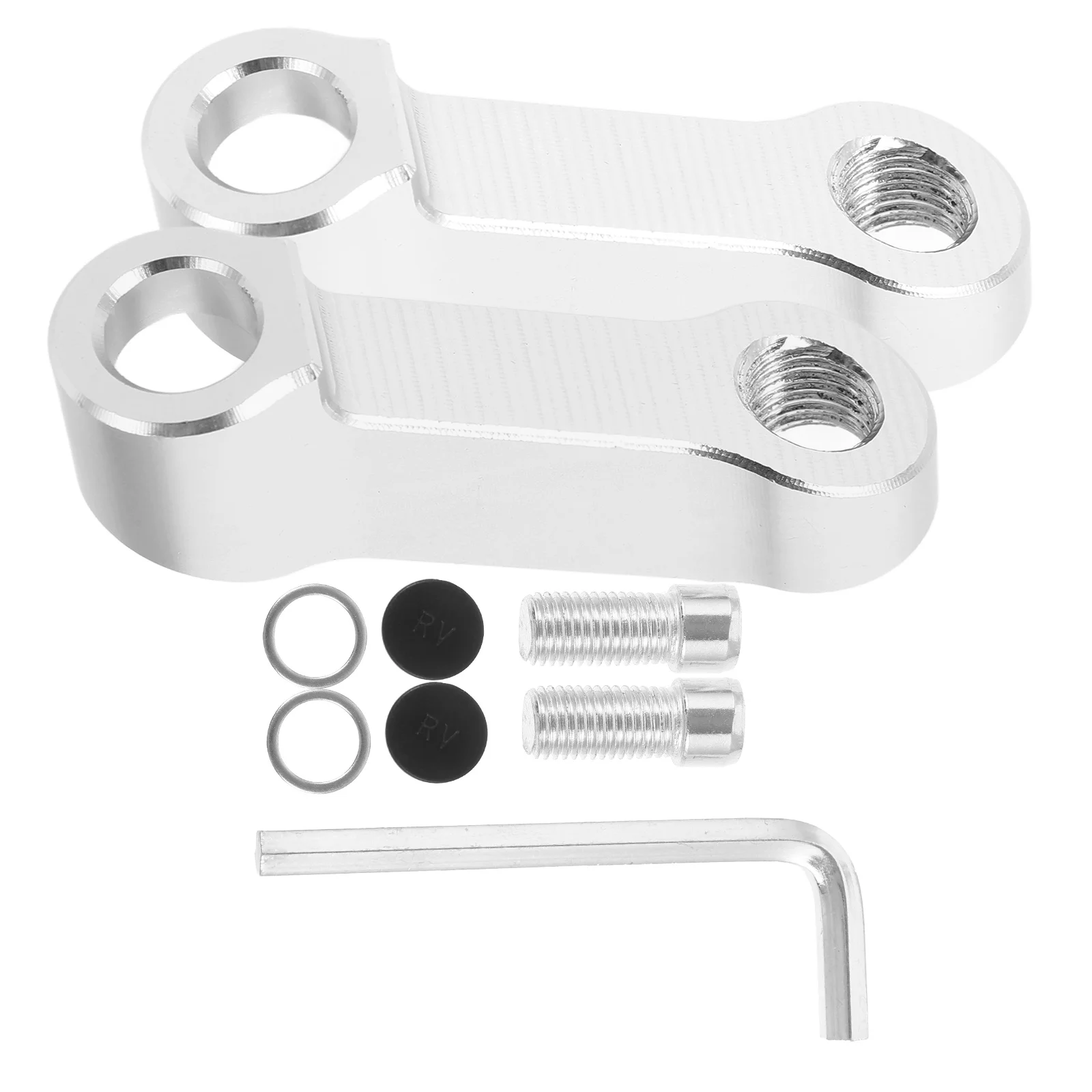 

1 set Rearview Mirror Extension Bracket Motorcycle Mount Riser Extender Aluminum Alloy Silver Long Lasting Durable Sleek Design