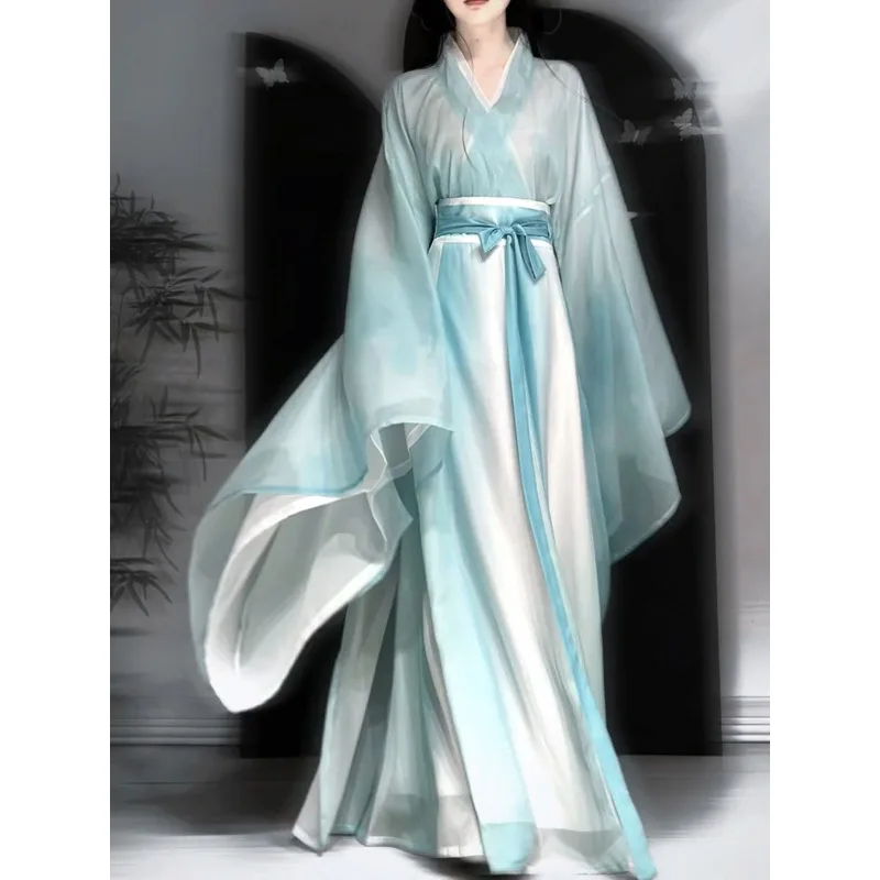 

Fairy Ming Style Hanfu Set Daily Wearable Office Ma Mian Skirt Flowy Ancient Costume Full Set