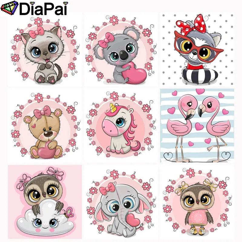 

DIAPAI 5D DIY Diamond Painting Full Square/Round Drill "Cartoon animal" 3D Embroidery Cross Stitch 5D Decor Gift