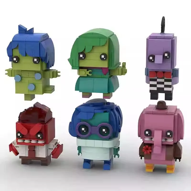 Bricklink MOC 40749 Inside Anime Figuren Joy Sadness Anger Fear Ekel Bing Bong Brickheadz Sets Bausteine Kind Spielzeug Geschenk