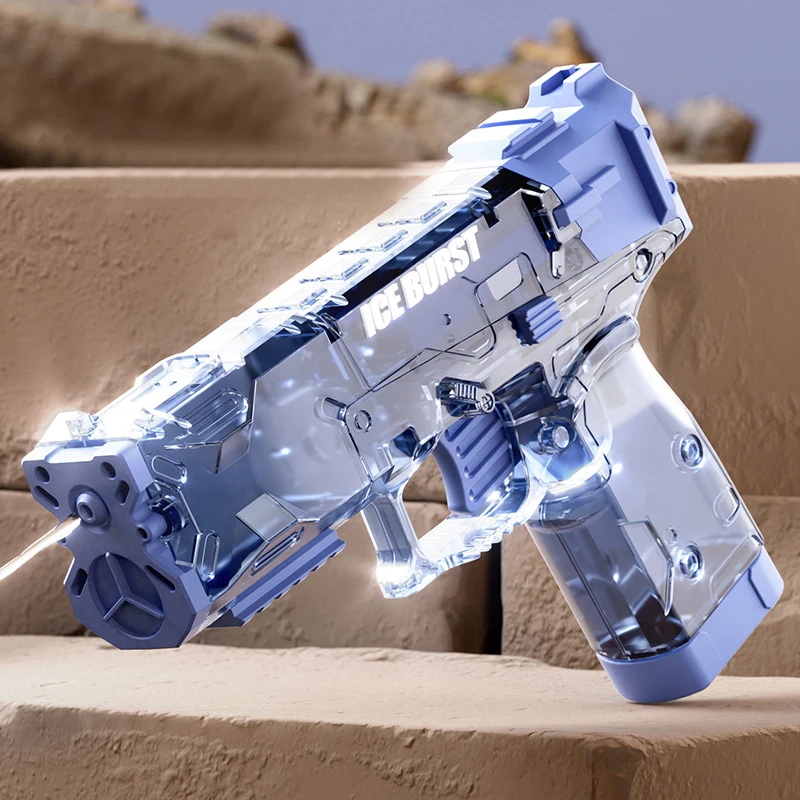 New Summer Transparent Cool Outdoor Water Gun Toy Manual Burst Water Gun Automatic Back Boring Desert Eagle Pistol Water Toy Gun