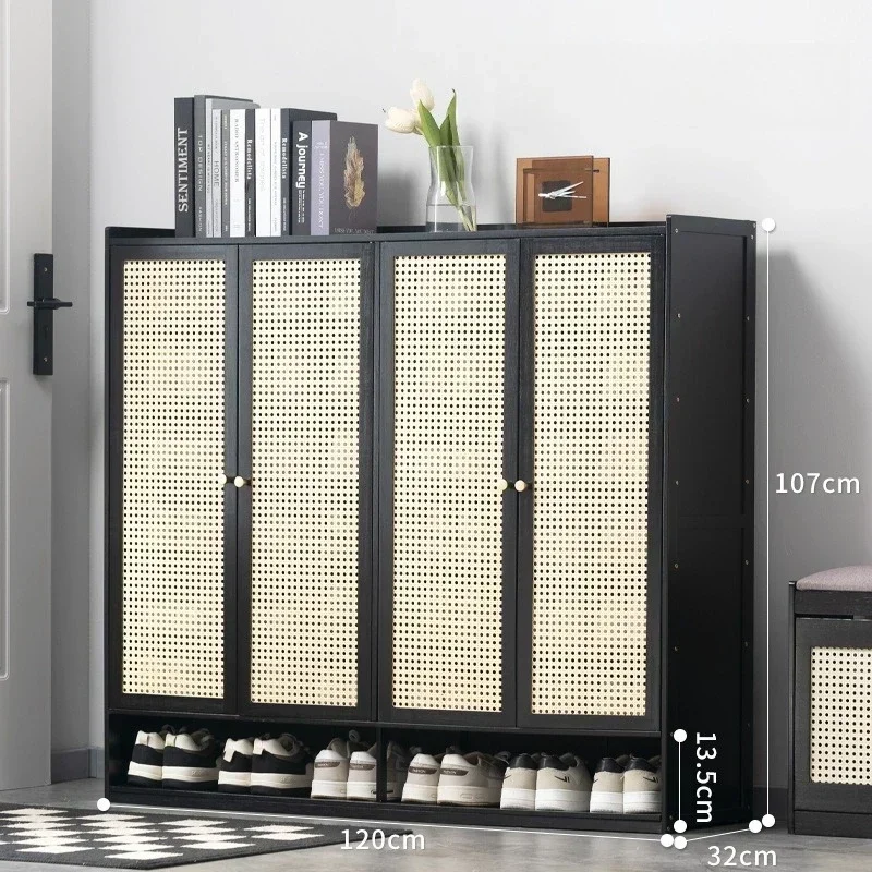 New model Dust-proof simple rattan dust-proof shoe cabinet storage shoe rack household door porch cabinet large-capacity cabinet