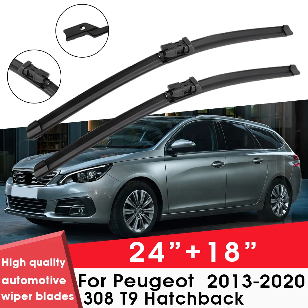 

Car Wiper Blade Blades For Peugeot 308 T9 Hatchback 2013-2020 24"+18" Windshield Windscreen Clean Rubber Silicon Car Wipers