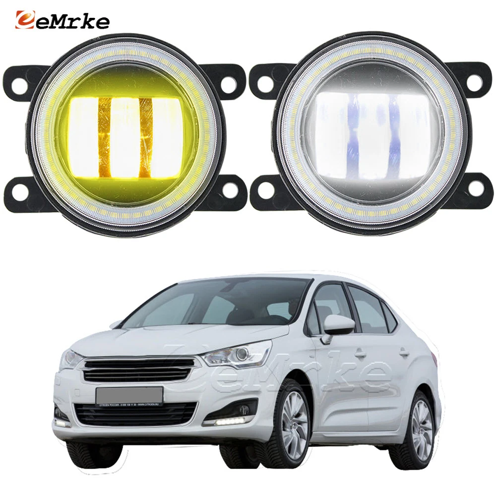 

2-PCS Led Angel Eye DRL for Citroen C4 1.6 MT,AT 2013 2014 2015 2016 Fog Lights Lamp Assembly Lens Car Daytime Running Light DRL