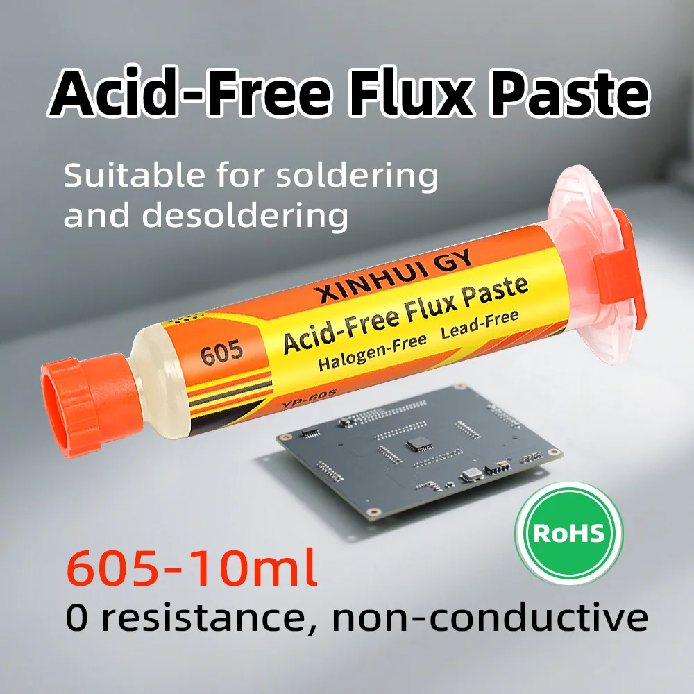 Acid-Free 605 Halogen-Free Lead-Free Flux Paste Non-Conductive Rosin Flux for BGA SMD PCB Chip Repair