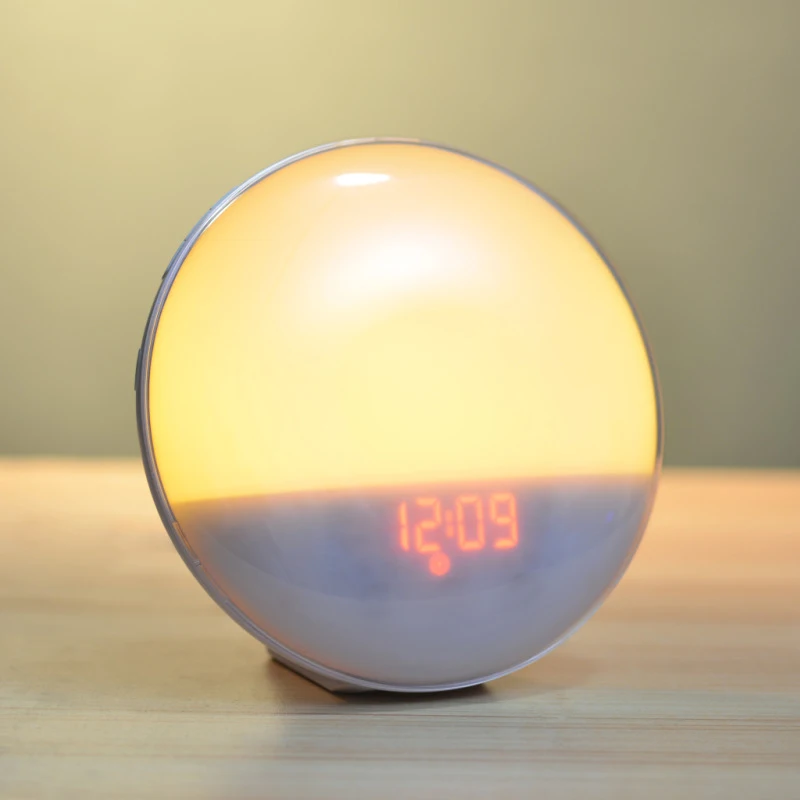 

Sunrise Sunset Simulation Wake up Light Alarm Clock Dual Alarms FM Radio Nightlight 7 Colors Natural Sounds with Snooze Feature