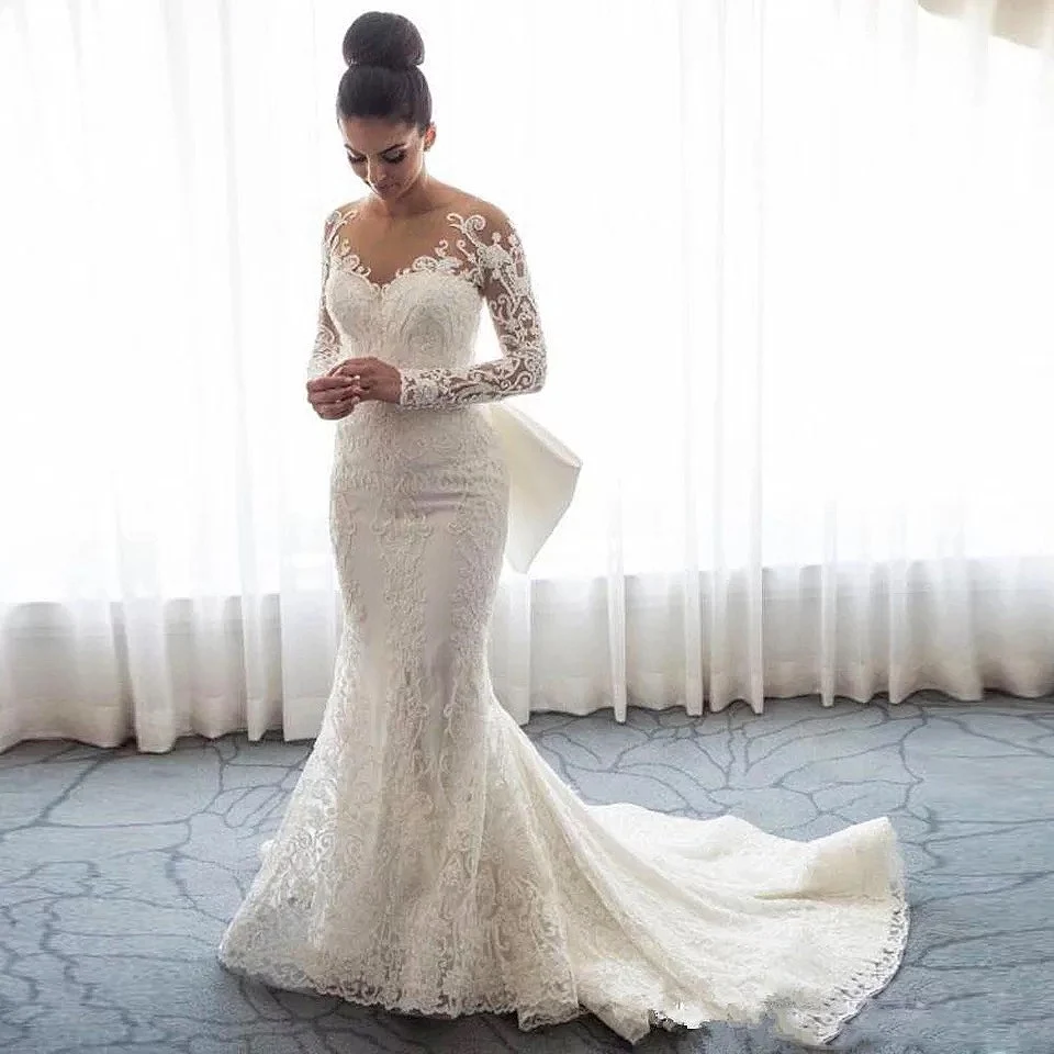 Abito da sposa di lusso di nuovo design con strascico rimovibile elegante abito da sposa a sirena bianca 2022