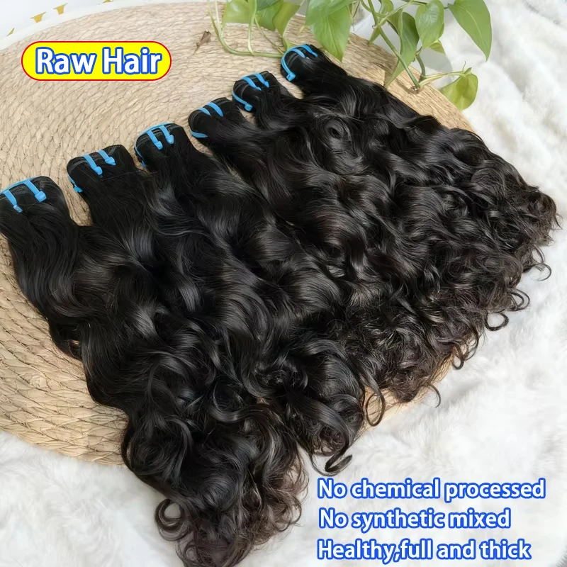 

18A Unprocessed Raw Natural Wave 100% Human Hair Bundles Extensions Natural Curly Wavy Vietnamese Hair #1B Natural Black Color