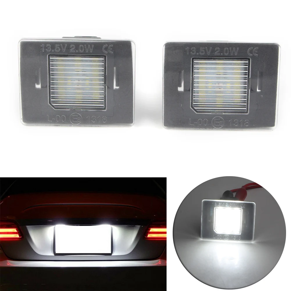 2x White Car CAN-bus LED License Plate Lights For Mercedes-Benz GL ML GLK GLA GLC GLE Class W176 W166 X156 X166 X204 X205 R172