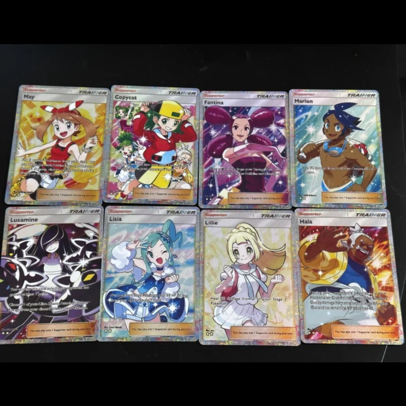 Diy Pokemon PTcg Pocket Cards Immersive Trainer Lusamine Lillie Lisia May Copycat B1 Mega Rising App Game Card