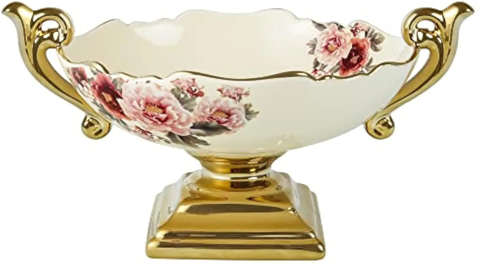 

Волнистая цветочная ваза для фруктов с золотым держателем, поднос для закусок для декора обеденного стола, 30 унций