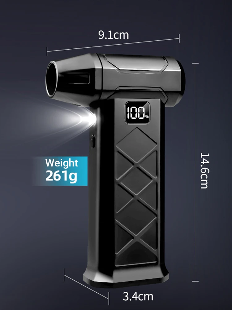 منفاخ هواء قوي 130000 دورة في الدقيقة 5 سرعات عالية الطاقة بدون فرش مروحة تربو نفاثة منفضة هواء كهربائية لاسلكية لتنظيف لوحة المفاتيح