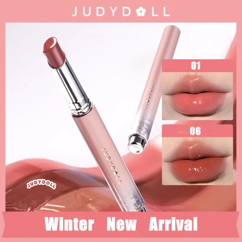 Judydoll Solid Lip Gloss Lip Stain Water Light Shimmer ลิปสติก Lip Balm Lip Glaze Moisturizing ไม่เหนียวเหนอะหนะ Cup Plump Lips