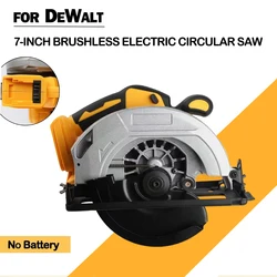 7 Inch Brushless Electric Circular Saw Cordless High Power Board Cutting Machine Woodworking Power Tools Fit Dewalt 18V Battery