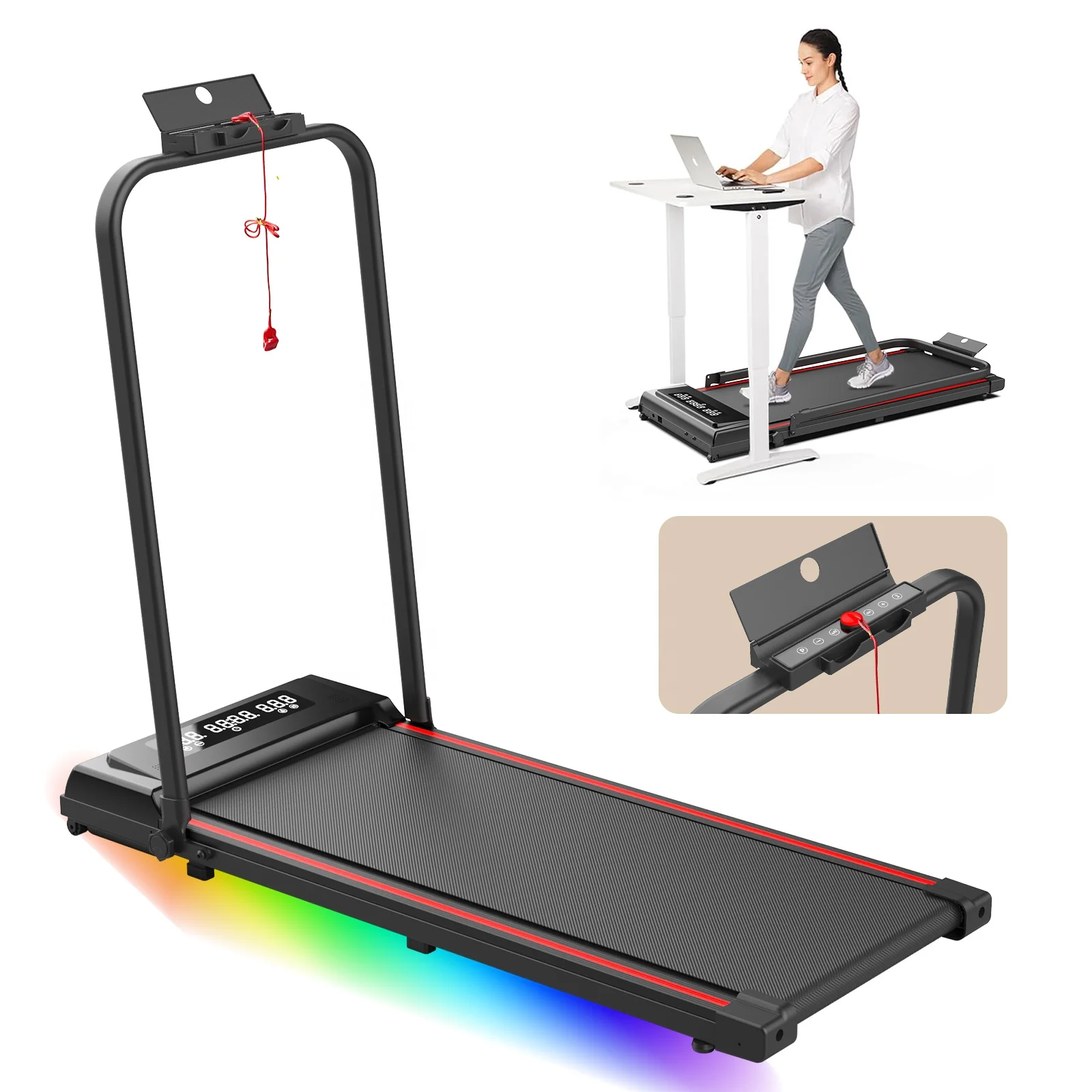 Tappetino da passeggio portatile pieghevole Mini sotto la macchina per tapis roulant da scrivania che corre il fitness manuale elettrico