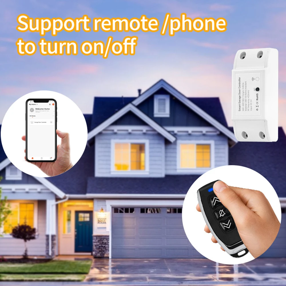 FUTUKNIGH Garage Door Controller Wifi Shutter Door Remote Control Smart Voice Phone Control Door Opener FUT149