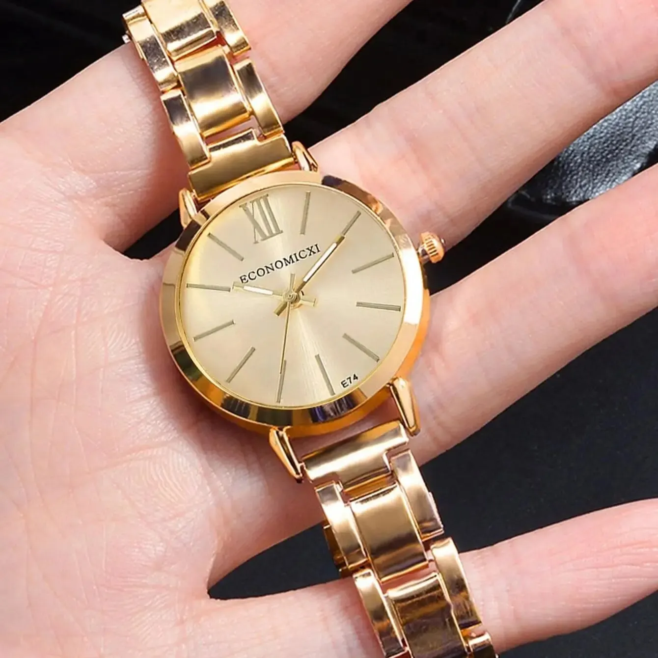 Roman Scale Girls' Steel Band Children's Student Watch Bracelet