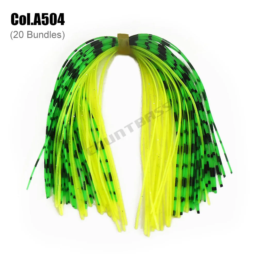 COUNTBASS 20 Bundles 50 strands Silicone Skirts Fishing Accessories, DIY spinnerbatis buzzbaits rubber jig lures Squid Rubber