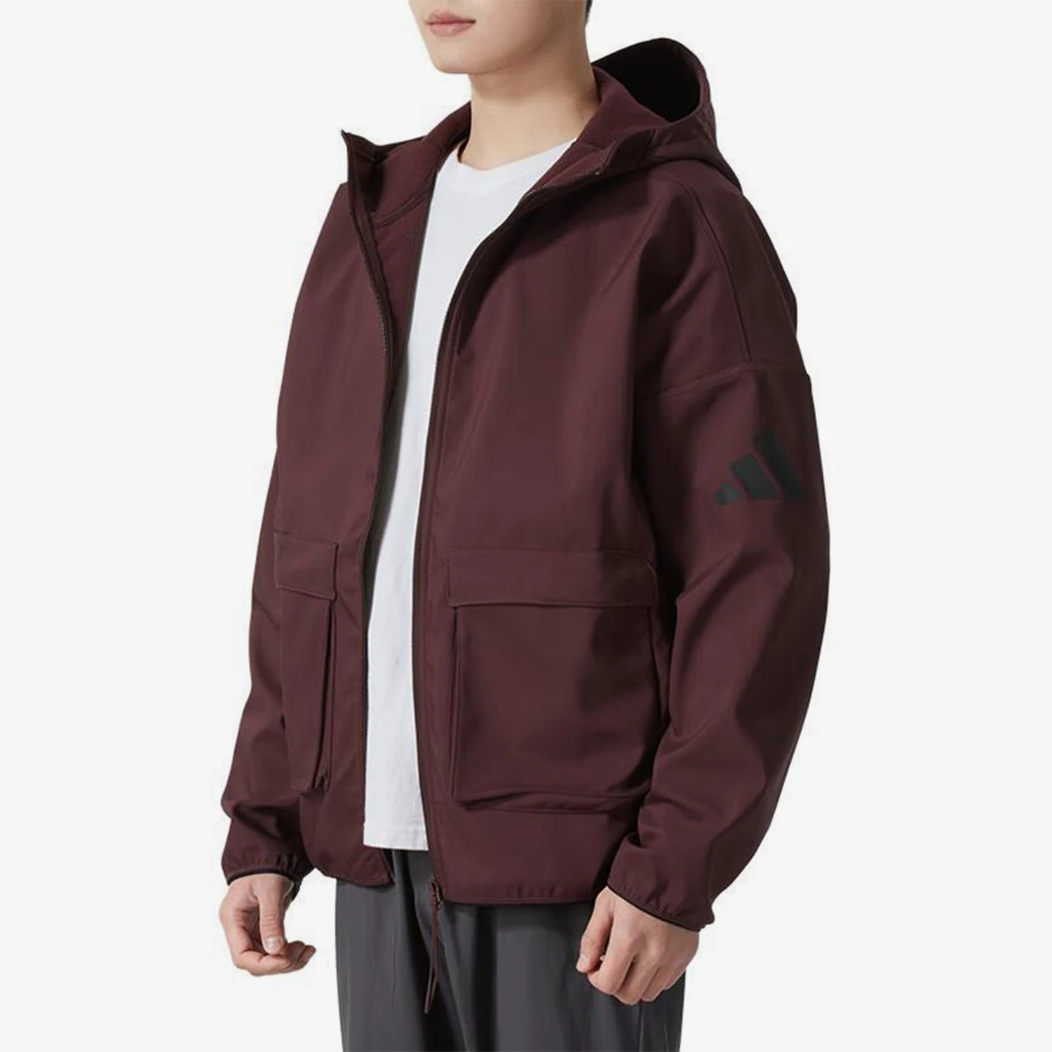 Adidas genuine spring new men's plush loose hooded jacket JF3301