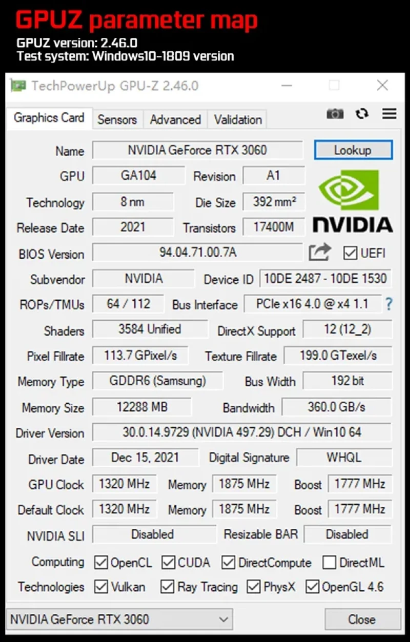 Aliiphone Factory 12gb 3060M Video Card Graphics Card RTX 3060 Laptop GPU GDDR6 12gb Video Card for Desktop Games