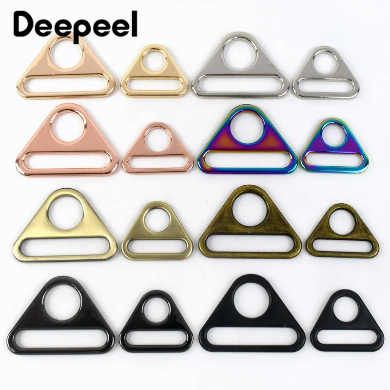 10Pcs Deepeel 20-50mm Metal Triangle Ring Belt Buckle Bikini Adjust Clasp Hook Clasps for Bra Strap Bag Webbing DIY Accessories