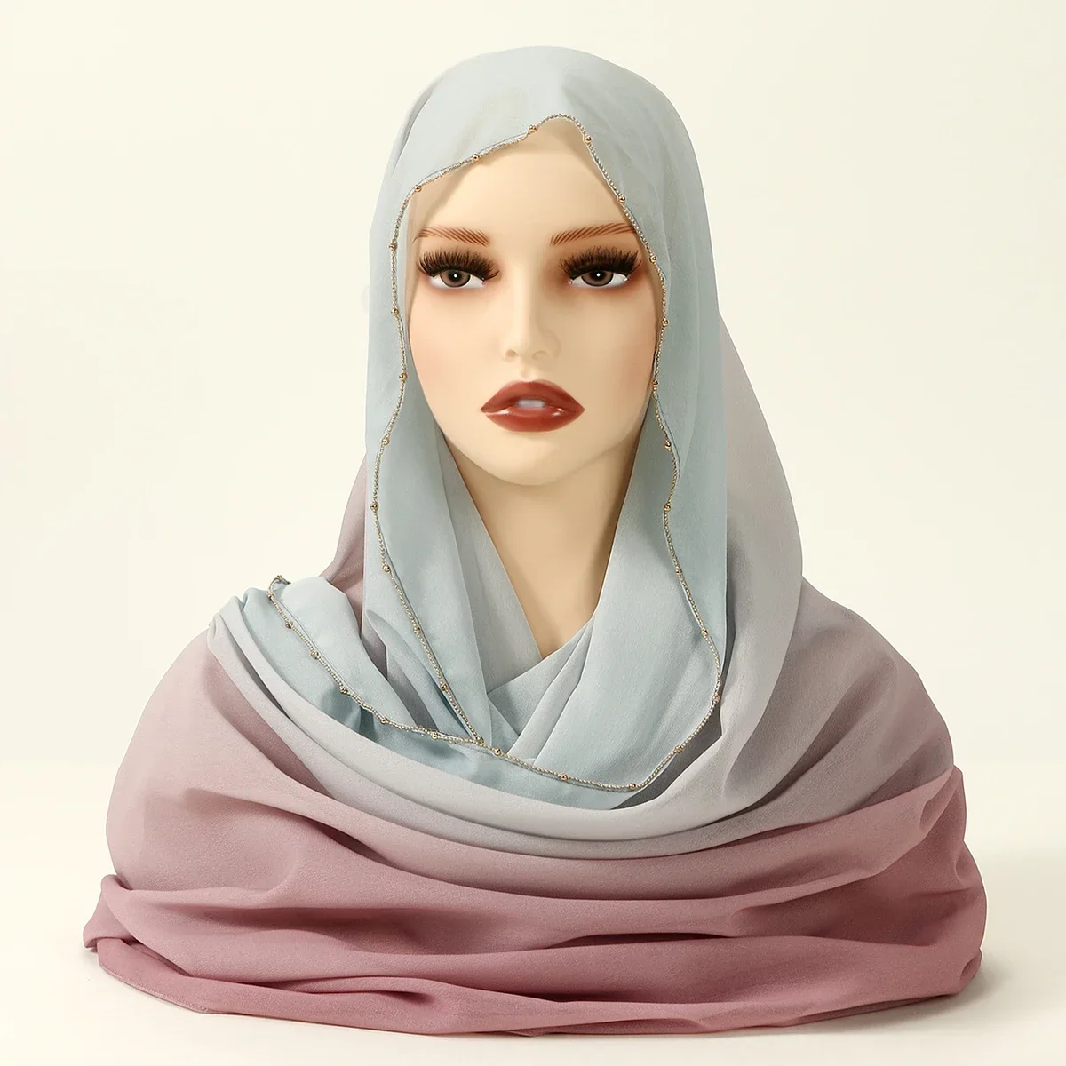 

Chains Gradient Chiffon Hijab Scarf Long Shawl Muffler Women Muslim Bandanas Headband Bufanda Foulard Turbante Mujer 180*70cm