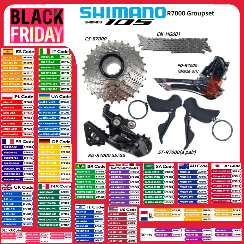 Shimano 105 R7000 grupo bicicleta de carretera conjunto CS-R7000 12-25T/11-34T/11-32T/11-30T/11-28T CN-HG601 ST-R7000 RD-R7000 FD-R7000