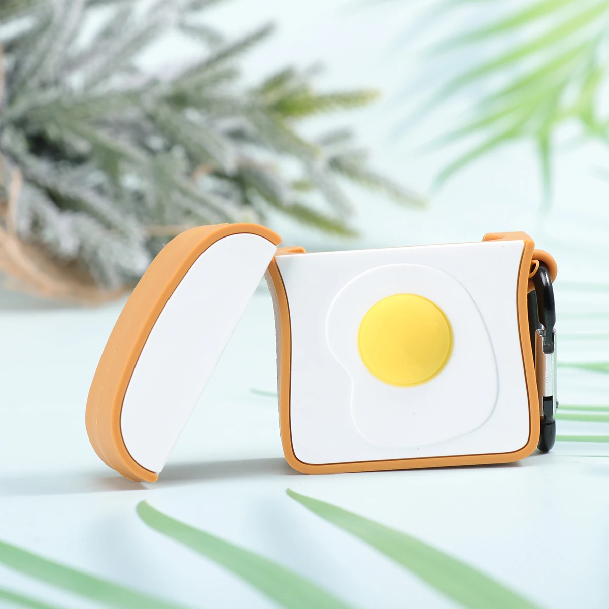 

Wireless Headphone Bag Cute Poached Egg Shaped Silicone Case Compatible Durable Portable Earphone Protector