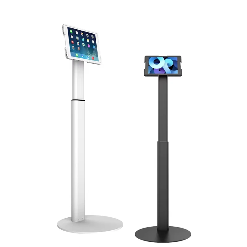 Universal 360-degree rotating metal tablet computer floor bracket, adjustable height
