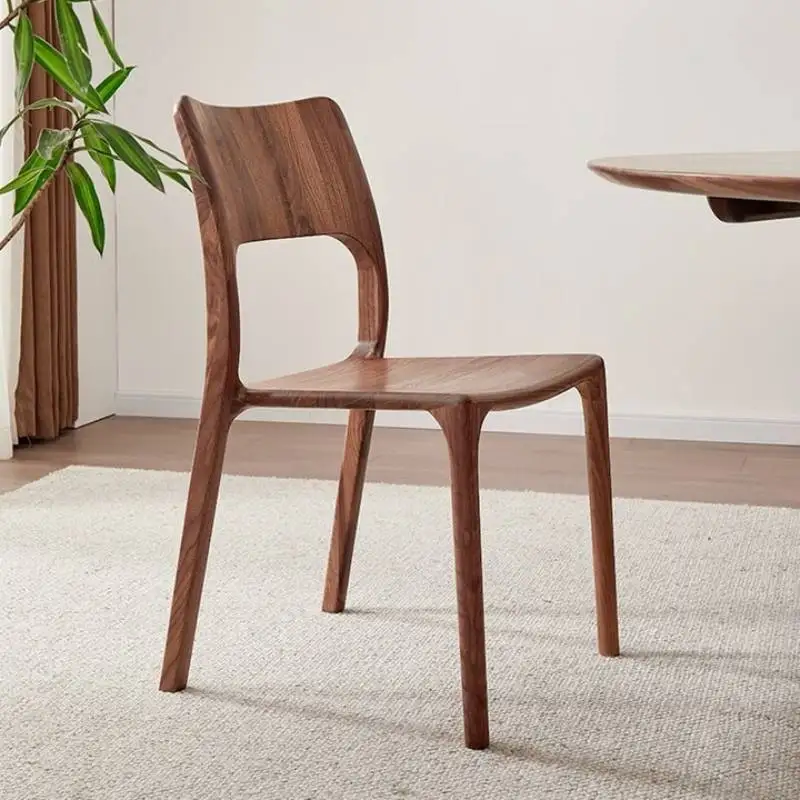 

Japandi Classic Dining Chair Brown Modern Gold Luxury Wooden Dining Chair Design Plastic Sillas Para Comedor Home Furniture