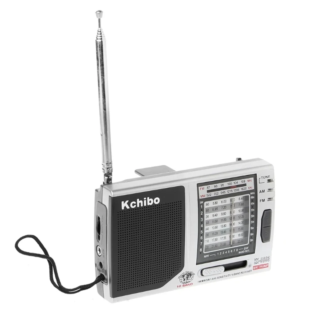 KK-9803 Portable Radio FM MW SW1-8 Pocket Radio With 3.5MM Jack 10 Band Best Reception For Emergency Walking Home