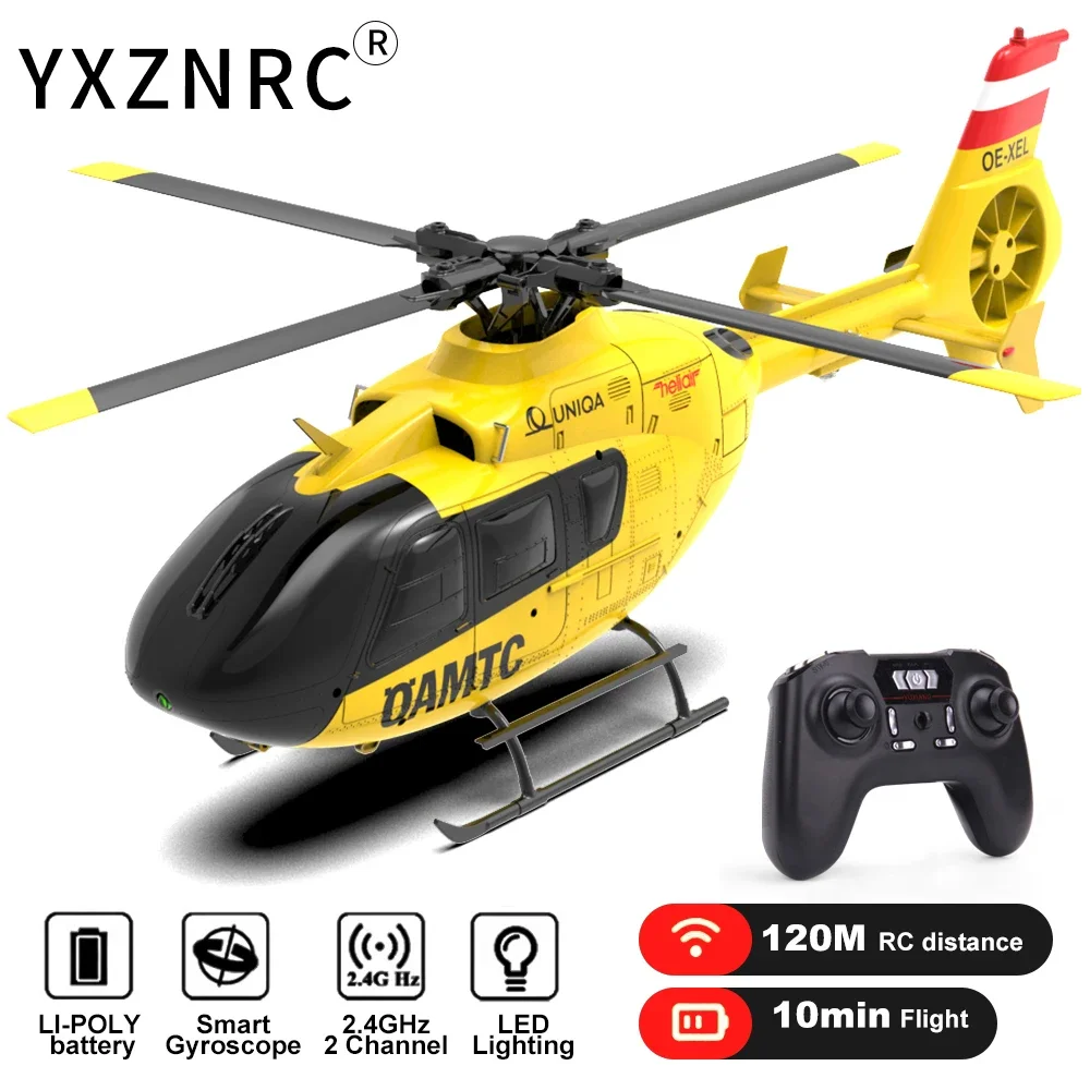 YXZNRC F06 EC135 RC เฮลิคอปเตอร์ 6 แกน Gyro 2.4G 6CH 1:36 Scale LED Light รุ่น RC