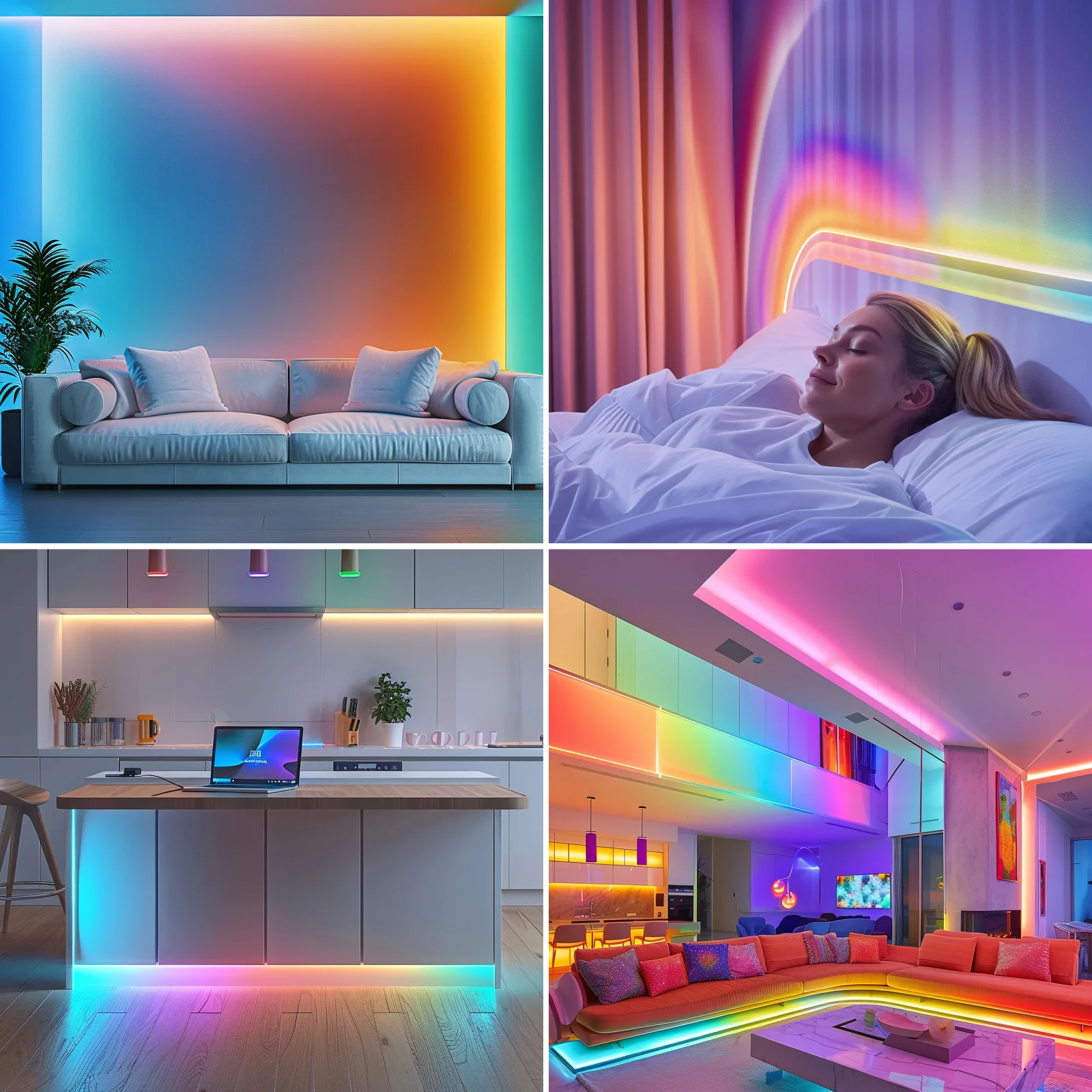 25/50/100/130ft smart LED light strip , bedroom color-changing RGB light built-in microphone can rhythm with music, su image 5