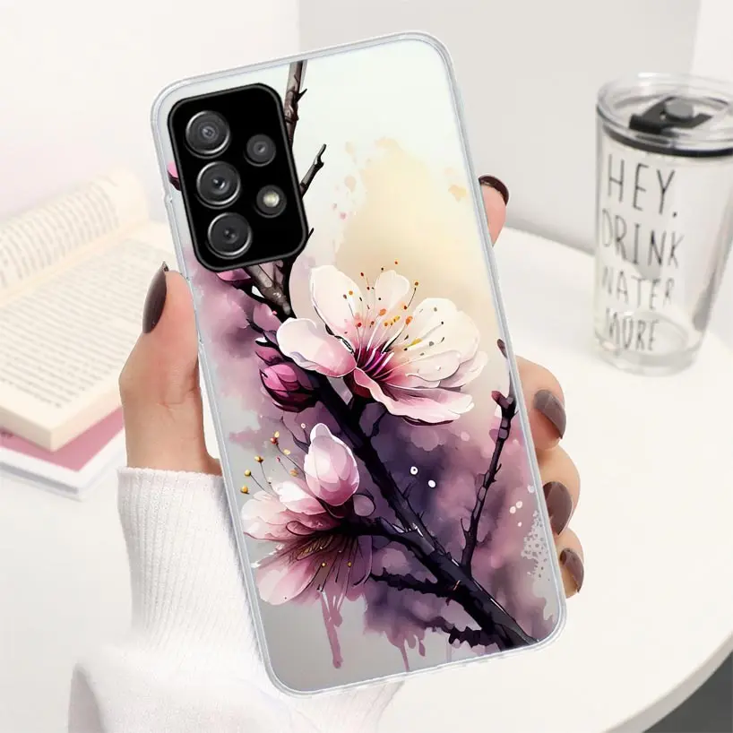 Cherry Blossom Tree Coque Phone Case For Samsung Galaxy A51 A50 A71 A70 A41 A40 A31 A30 A21S A20E A10 A11 A01 A6 A7 A8 A9 + Cove