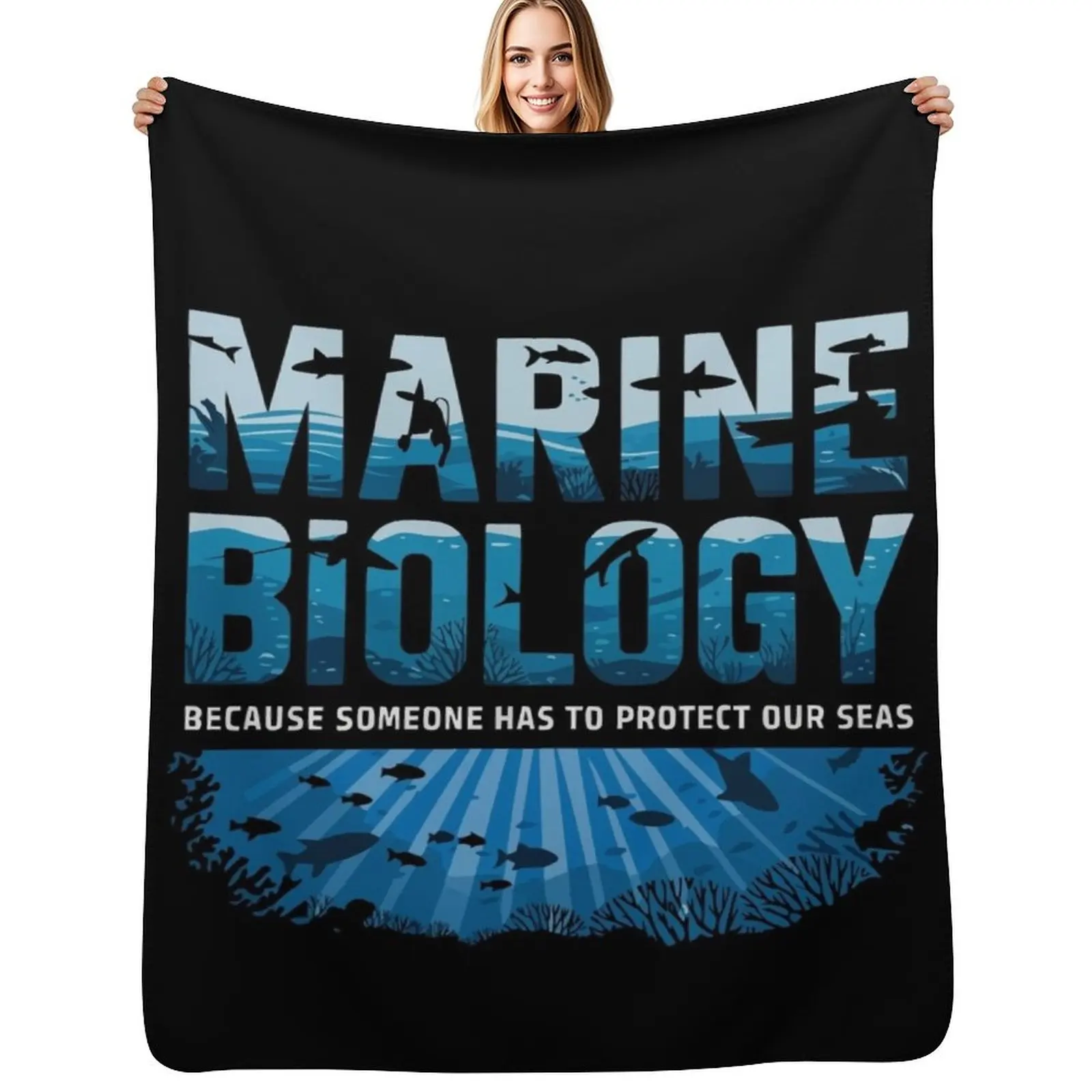 Funny Marine Biologist student Marine Biology Throw Blanket For Sofa Thin Travel Bed covers Decoratives Retros Blankets